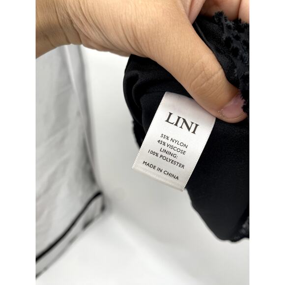 Lini Womens Gemma Black Velvet Polka Dot Mini Cocktail Dress - Picture 6 of 7